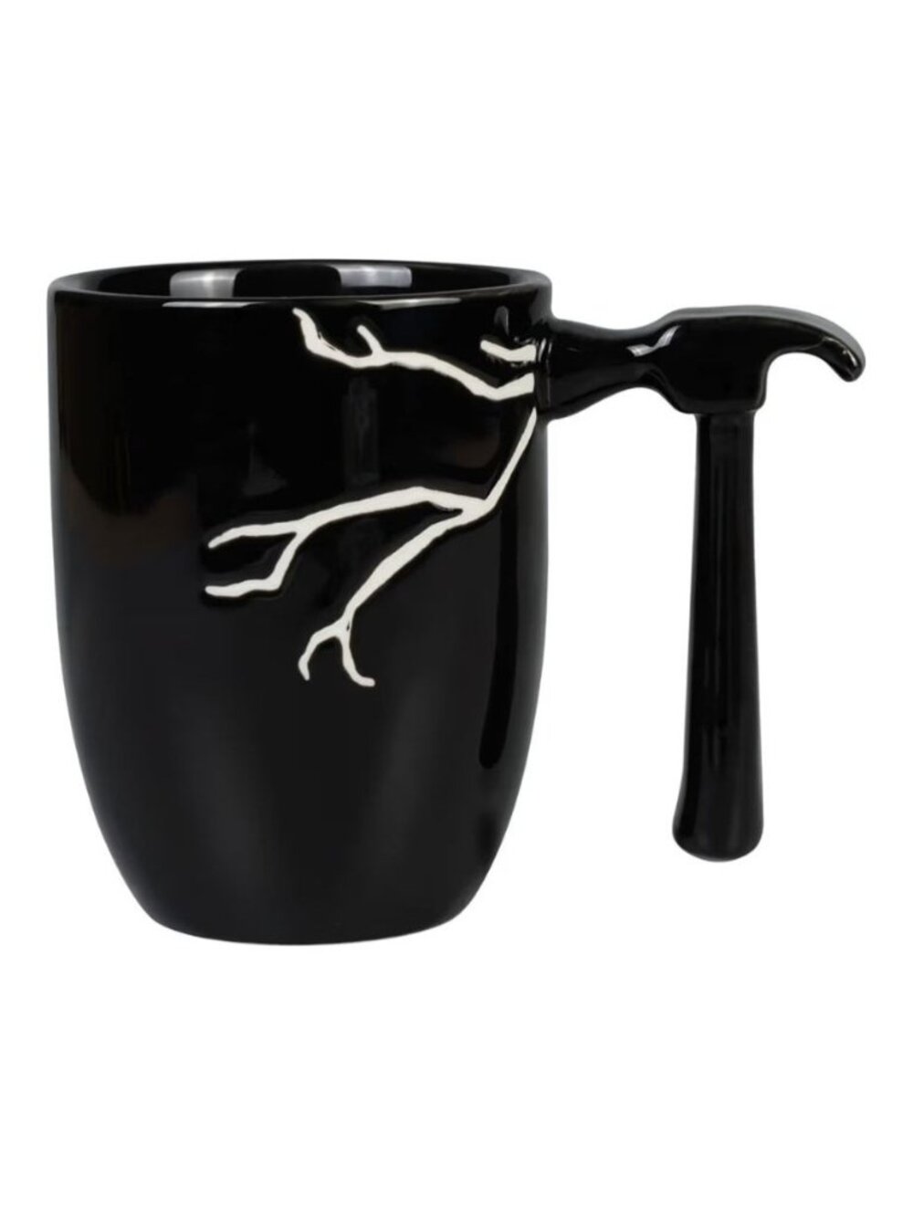 Ceramic Black 15oz Coffee Mug Hammer Handle Crack Design Novelty Mechanic Gift